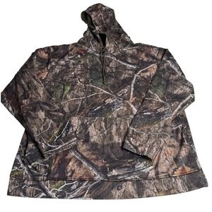 Habit Mens 2XL Mossy Oak Camo Scent Factor Fleece Hoodie Hunting Pullover Brown